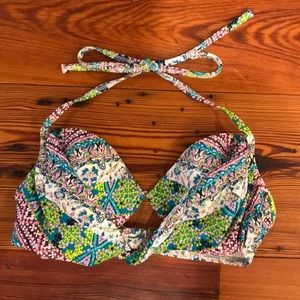 Victoria’s Secret wrap halter multicolor swim top